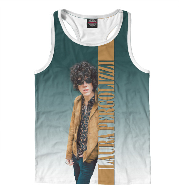 Мужская майка-борцовка с изображением LP цвета Белый