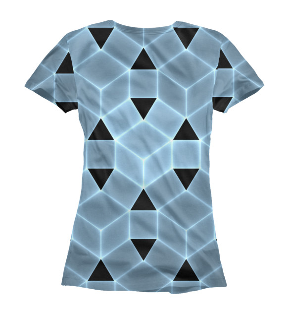 Женская футболка с изображением Blue cube цвета Белый