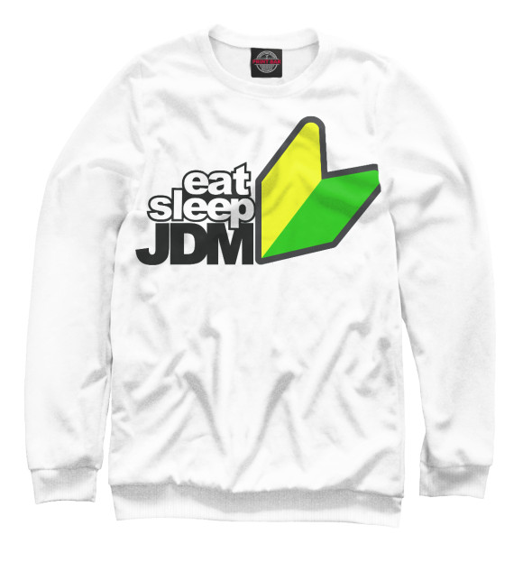 Мужской свитшот с изображением EAT SLEEP JDM цвета Белый