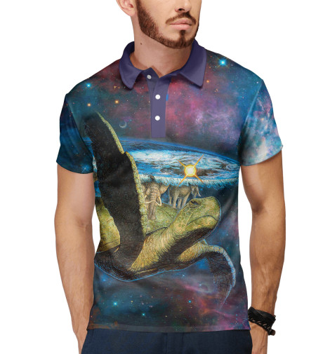 

Поло Print Bar, Белый, Три слона и Черепаха