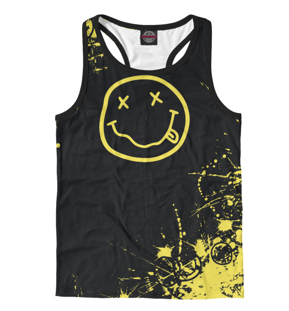 Мужская майка-борцовка с изображением Nirvana цвета Белый