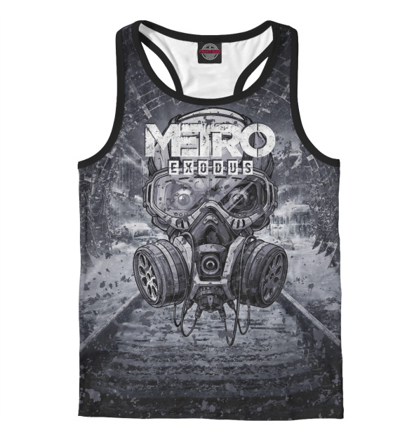 Мужская майка-борцовка с изображением Metro Exodus цвета Белый
