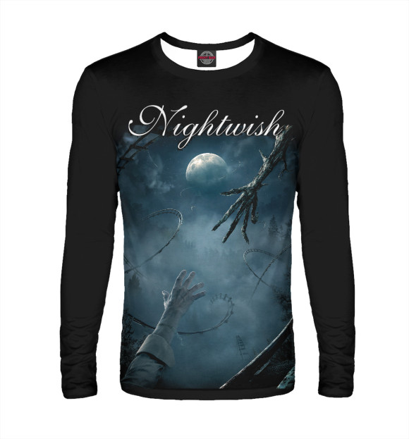 Мужской лонгслив с изображением Nnightwish цвета Белый