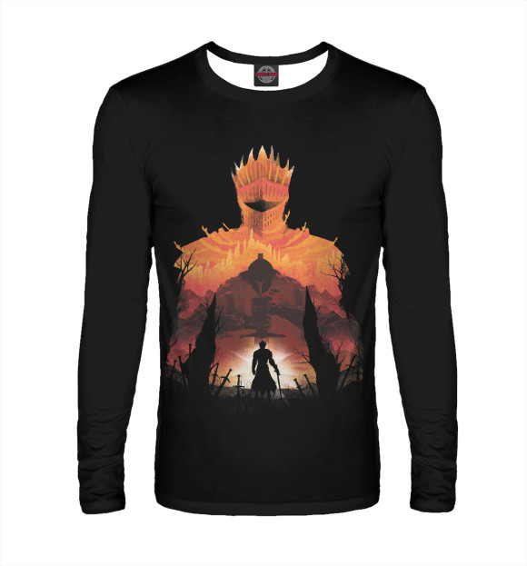 Мужской лонгслив с изображением Dark Souls цвета Белый