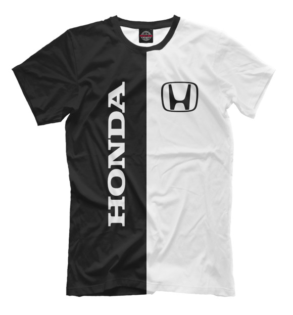 Мужская футболка с изображением HONDA цвета Черный