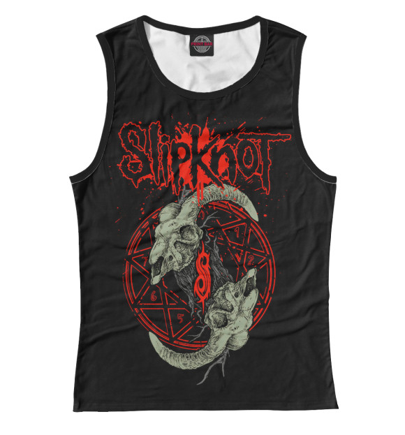 Майка для девочки с изображением Slipknot цвета Белый
