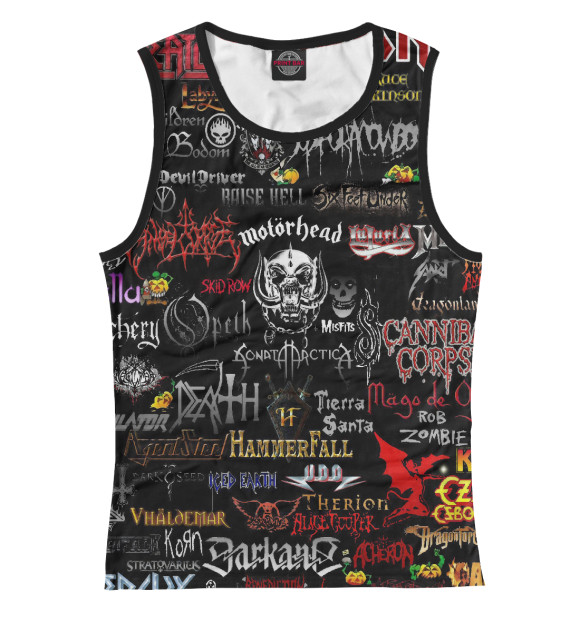 Майка для девочки с изображением Логотипы рок группы | Rock цвета Белый