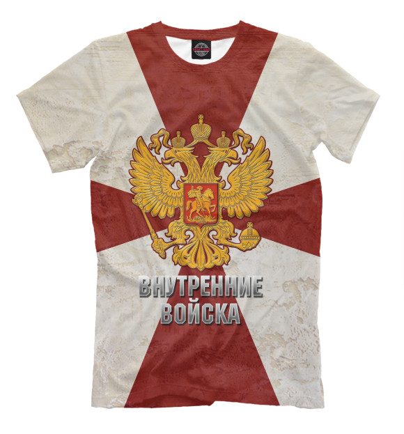 Мужская футболка с изображением Внутренние Войска цвета Бежевый