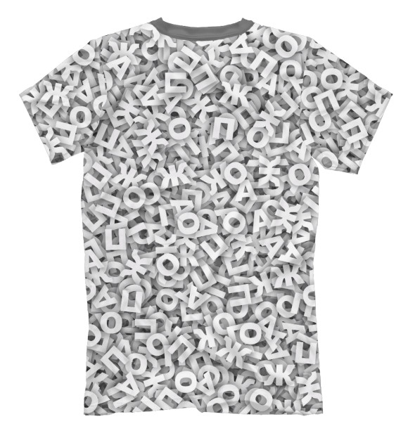 Мужская футболка с изображением Буквы цвета Белый