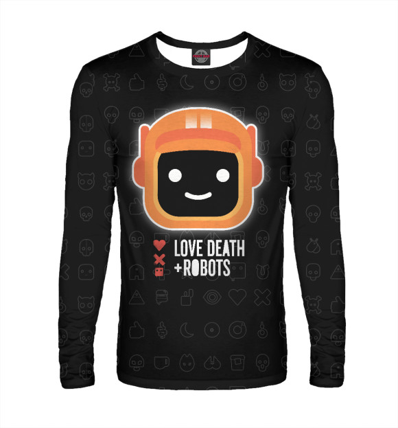 Мужской лонгслив с изображением Любовь, смерть и роботы цвета Белый