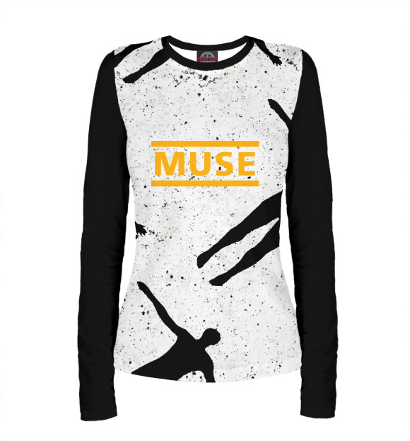Женский лонгслив с изображением Muse цвета Белый