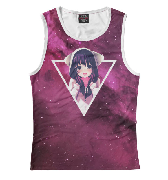 Майка для девочки с изображением Аниме Тян цвета Белый