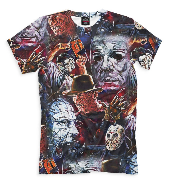 Мужская футболка с изображением Хэллоуин цвета Серый