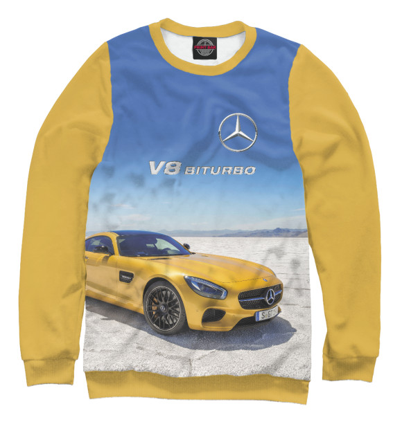 Мужской свитшот с изображением V8 BITURBO цвета Белый