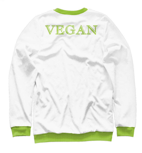 Женский свитшот с изображением 100% Vegan цвета Белый