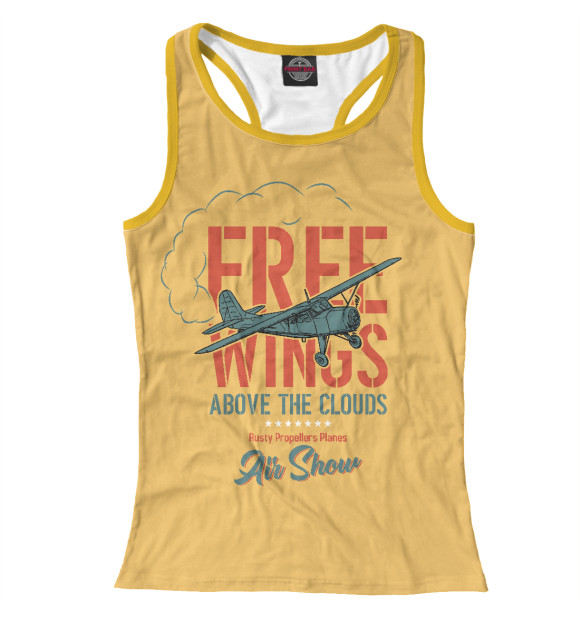 Женская майка-борцовка с изображением Free Wings цвета Белый