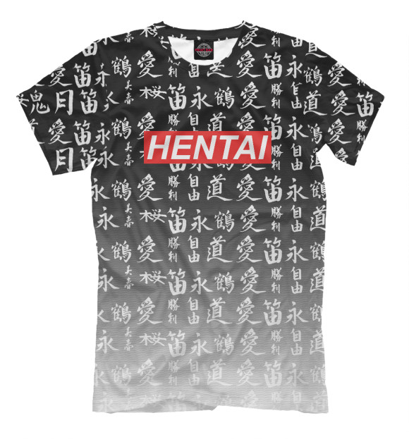 Мужская футболка с изображением Hentai цвета Белый