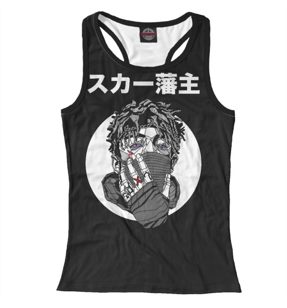 Женская майка-борцовка с притом Scarlxrd цвета Белый Женская майка-борцовка с изображением Scarlxrd цвета Белый