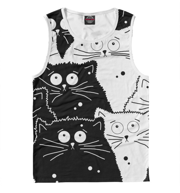 Майка для мальчика с изображением Котики цвета Белый