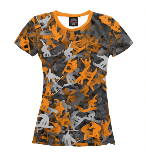 

Футболки Print Bar, Белый, Камуфляж со сноубордистами