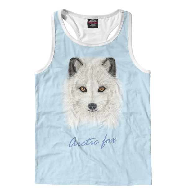 Мужская майка-борцовка с изображением Arctic fox цвета Белый