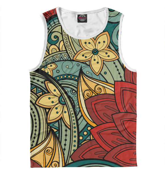 Майка для мальчика с изображением Живописные цветы цвета Белый