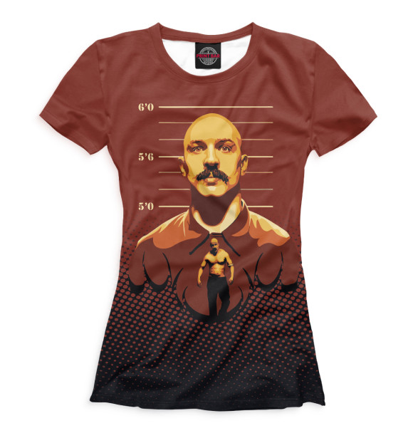 Футболка для девочек с изображением Том Харди – Бронсон цвета Белый