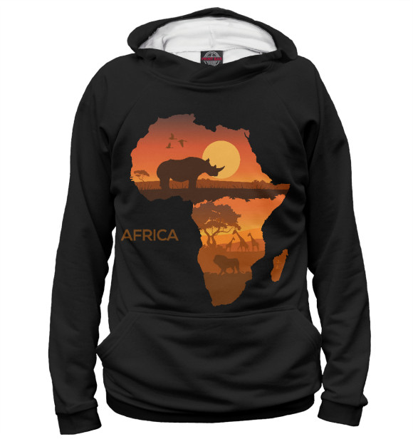 Женское худи с изображением Африка цвета Белый