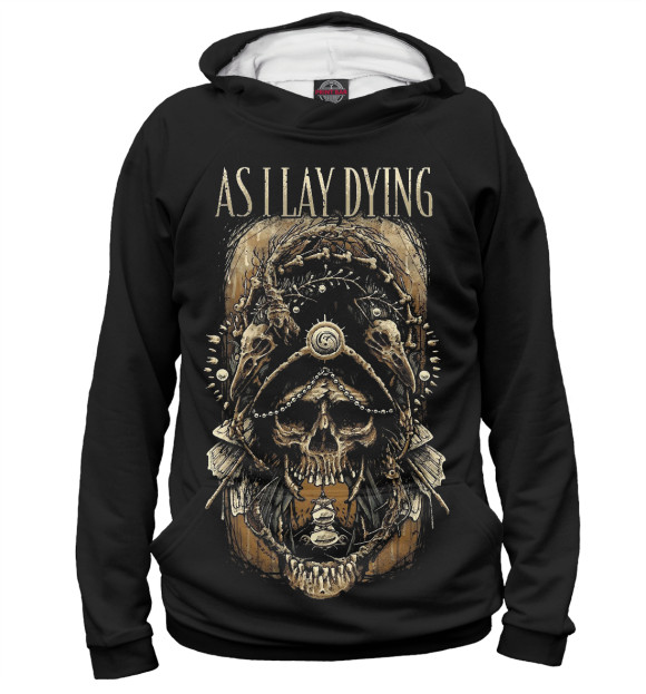 Женское худи с изображением As I Lay Dying цвета Белый