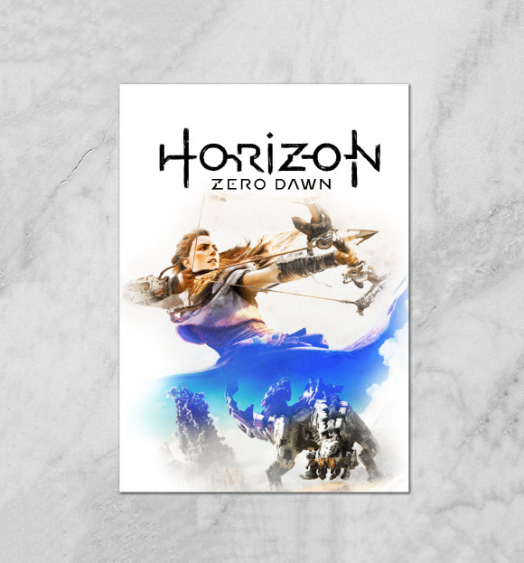 Плакат с изображением Horizon Zero Dawn цвета Белый
