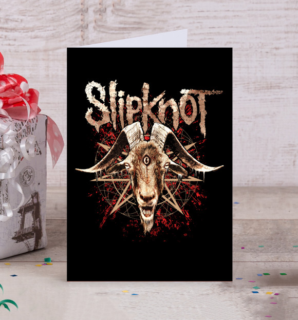 Открытка с притом Slipknot цвета Белый Открытка с изображением Slipknot цвета Белый