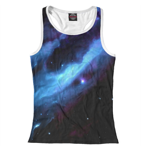 Женская майка-борцовка с изображением КОСМОС цвета Белый