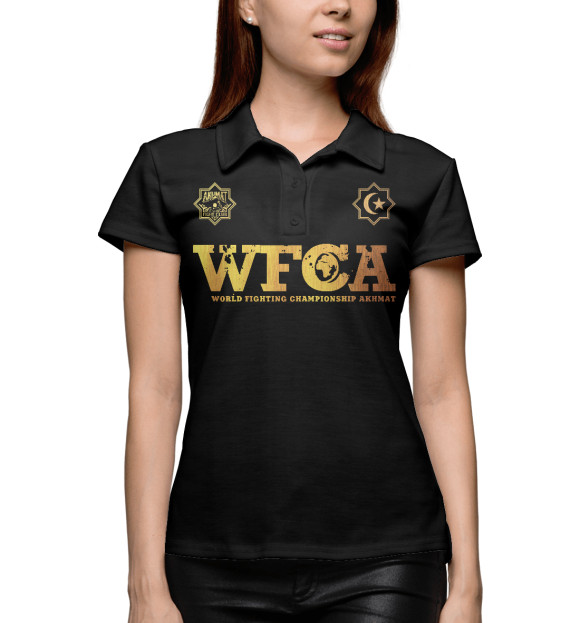 Женское поло с изображением WFCA Gold цвета Белый