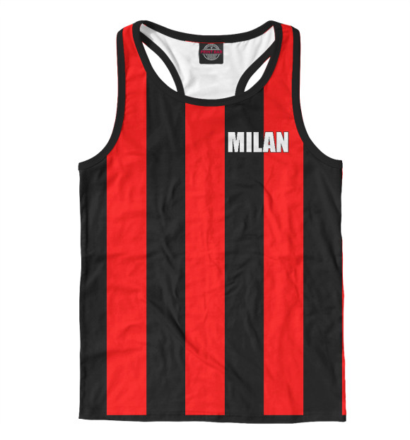 Мужская майка-борцовка с изображением AC Milan цвета Белый