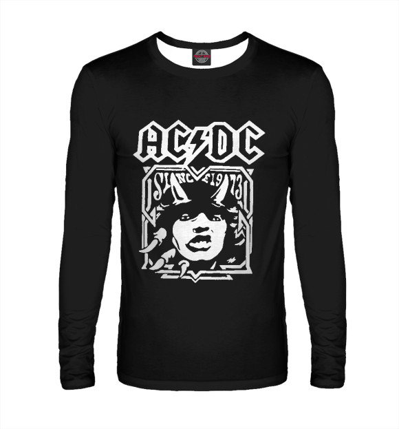 Мужской лонгслив с изображением AC/DC цвета Белый