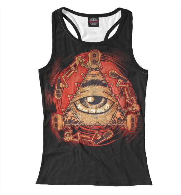 Женская майка-борцовка с изображением The Illuminati цвета Белый