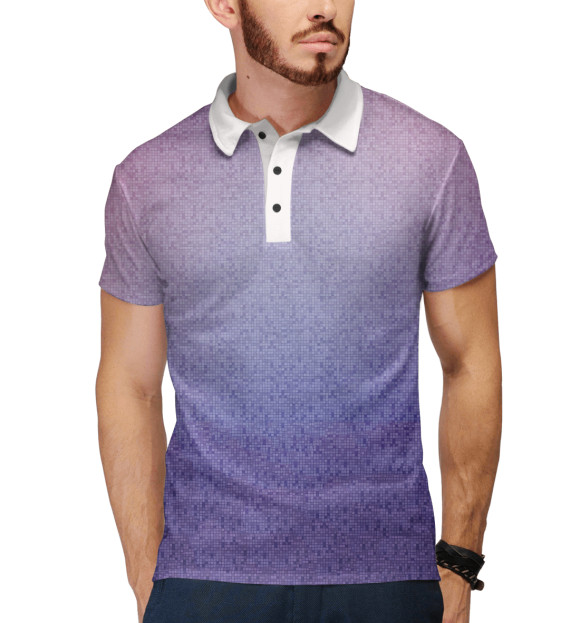 Мужское поло с изображением Gradient цвета Белый