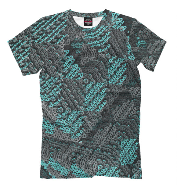 Мужская футболка с изображением Абстракция 3D цвета Серый
