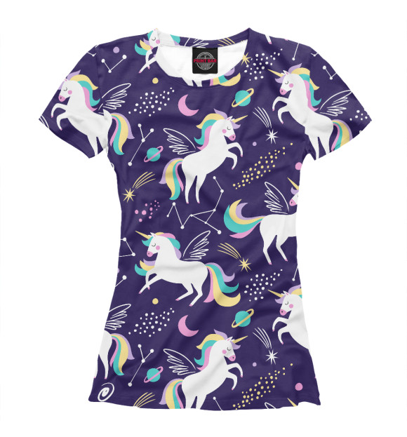 Женская футболка с изображением Пегасы цвета Белый