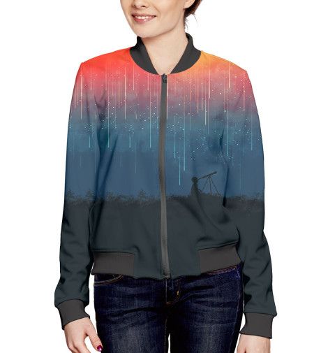 

Бомбер Print Bar, Белый, Звездопад