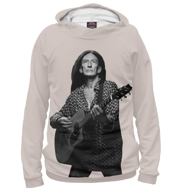 Мужское худи с изображением KEN HENSLEY цвета Белый