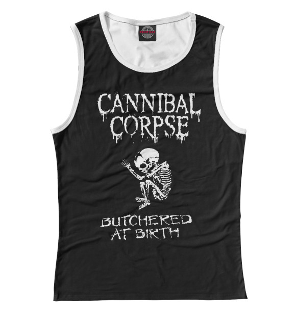Майка для девочки с изображением Cannibal Corpse цвета Белый