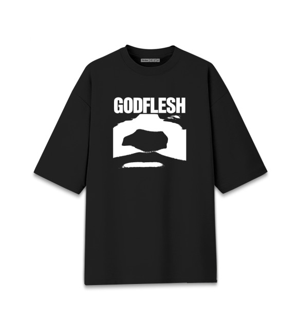 Мужская футболка оверсайз с изображением Godflesh цвета Черный