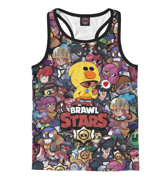 Мужская майка-борцовка с изображением Brawl Stars цвета Белый