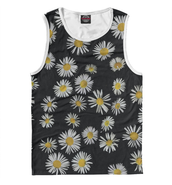 Майка для мальчика с изображением Ромашка трям цвета Белый