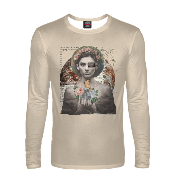 Мужской лонгслив с изображением Gothic Virgin Дадаизм цвета Белый