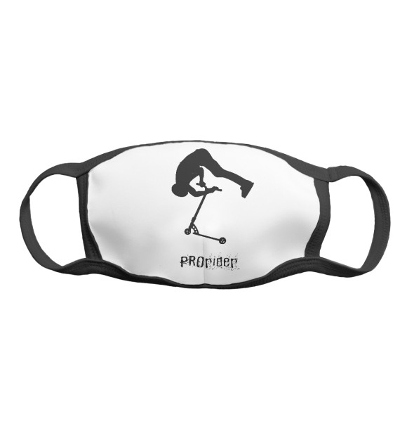 Маска тканевая с притом Самокат фристайл Прорайдер PROrider цвета Белый Маска тканевая с изображением Самокат фристайл Прорайдер PROrider цвета Белый