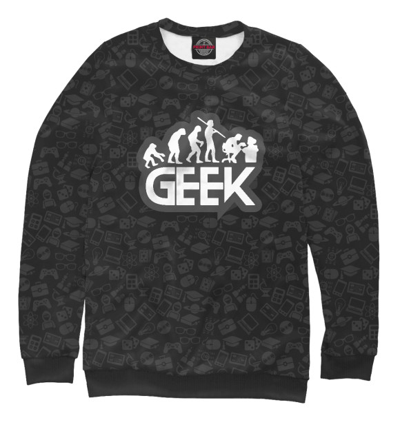 Свитшот для мальчиков с изображением Geek Evolution цвета Белый