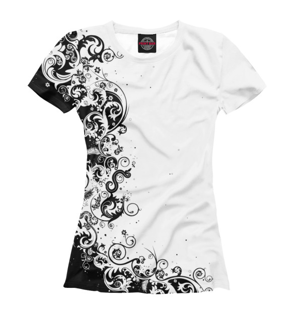 Женская футболка с изображением White patterns цвета Белый