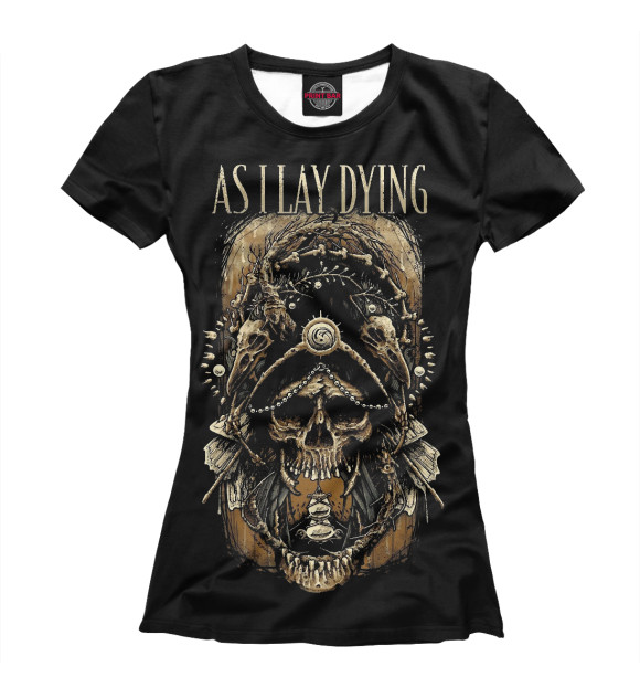Женская футболка с изображением As I Lay Dying цвета Белый